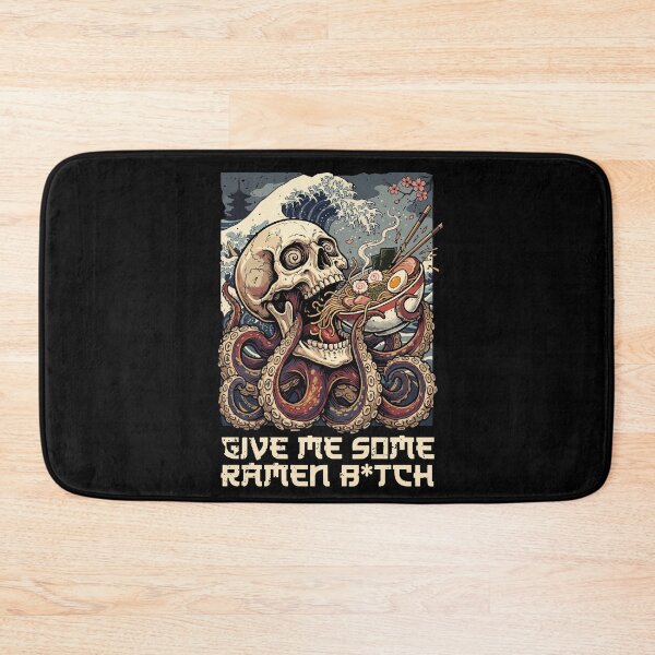 Item preview, Ramen Skull Octopus Riding Japanese Waves designed and sold by crouchingpixel.