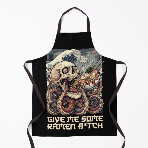 Item preview, Ramen Skull Octopus Riding Japanese Waves designed and sold by crouchingpixel.