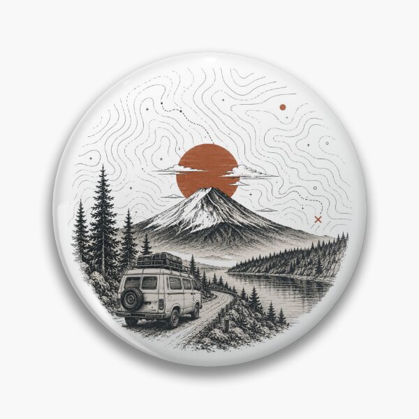 Item preview, Rustic Mountain Cabin Sunset | Vintage Nature Landscape Art designed and sold by Clean Print Goods.