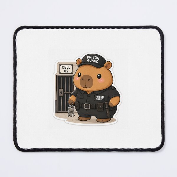 Item preview, Cute Capybara Prison Guard Sticker designed and sold by palette fox.