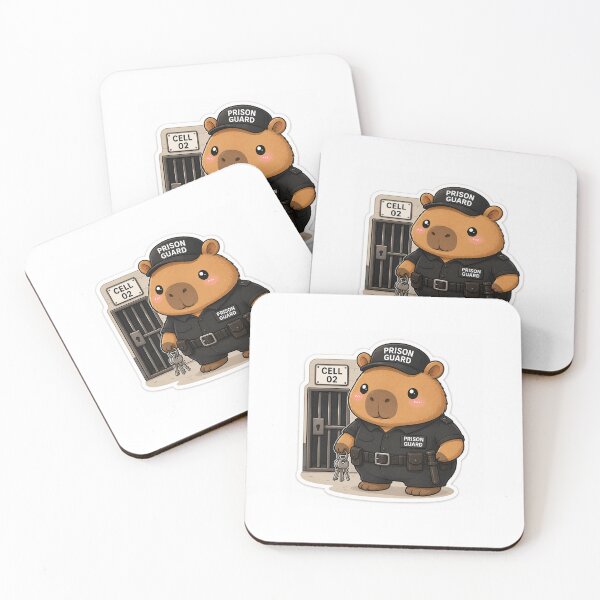 Item preview, Cute Capybara Prison Guard Sticker  designed and sold by palette fox.