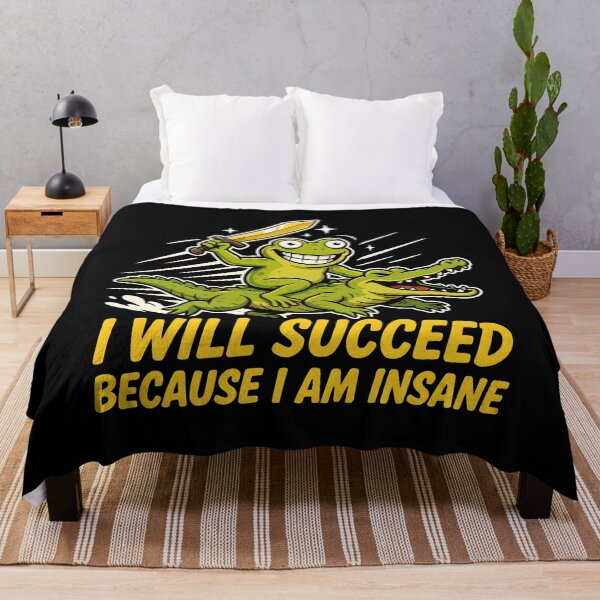 Item preview, I Will Succeed Because I Am Insane Warrior Frog designed and sold by Redgiant87x.