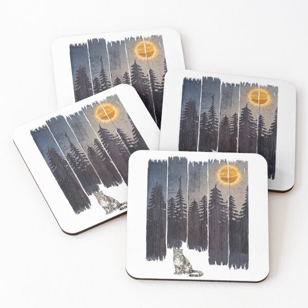 Item preview, Snow Leopard and Mystic Pine Forest Silhouette designed and sold by Shopeon Designs.