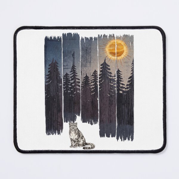 Item preview, Snow Leopard and Mystic Pine Forest Silhouette designed and sold by Shopeon Designs.