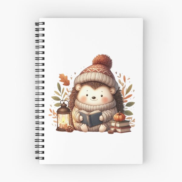 Item preview, Cozy Woodland Hedgehog Reading by Lantern | Cute Autumn Animal Illustration designed and sold by vigzhifushions.