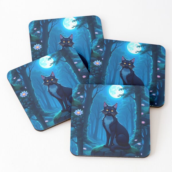 Item preview, Mystical Night Cat in Moonlight Forest designed and sold by store52.