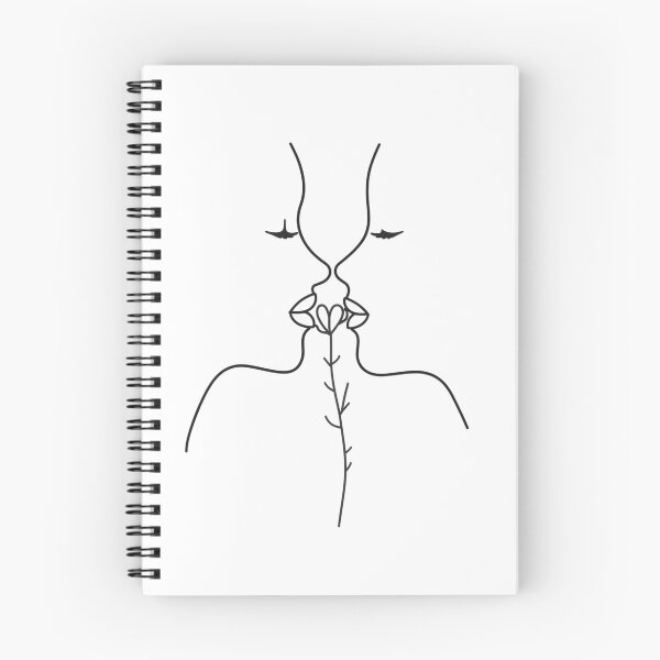 Item preview, Minimalist Line Art Kissing Faces & Flower Romantic Aesthetic Design designed and sold by Larams Studio.