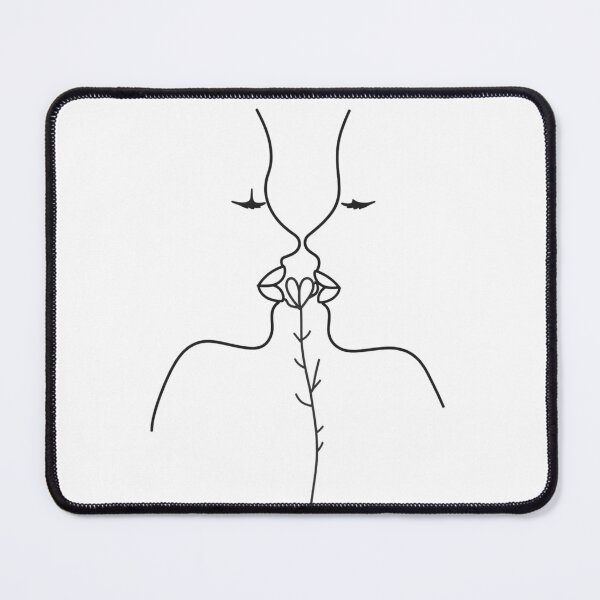 Item preview, Minimalist Line Art Kissing Faces & Flower Romantic Aesthetic Design designed and sold by Larams Studio.