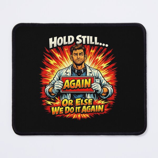 Item preview, Hold Still… Or Else We Do It Again | Radiology Comic Humor designed and sold by Timeless Junction.
