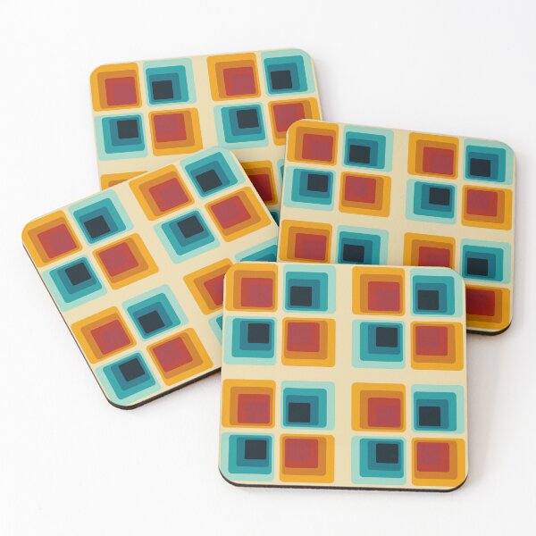 Item preview, Retro Mid-Century Square Geometric Pattern Art designed and sold by Zaya_art.