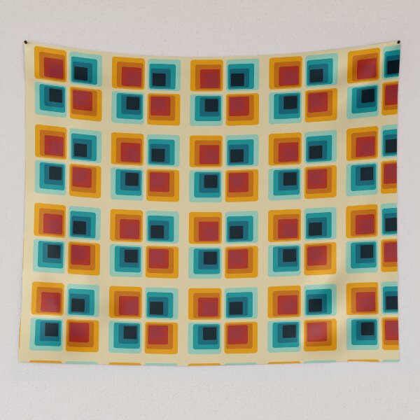 Item preview, Retro Mid-Century Square Geometric Pattern Art designed and sold by Zaya_art.