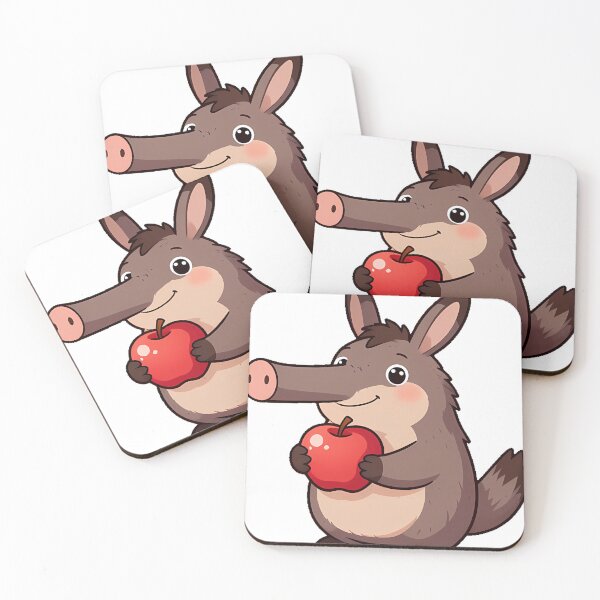Item preview, Cute Aardvark with Red Apple designed and sold by pumsquare.