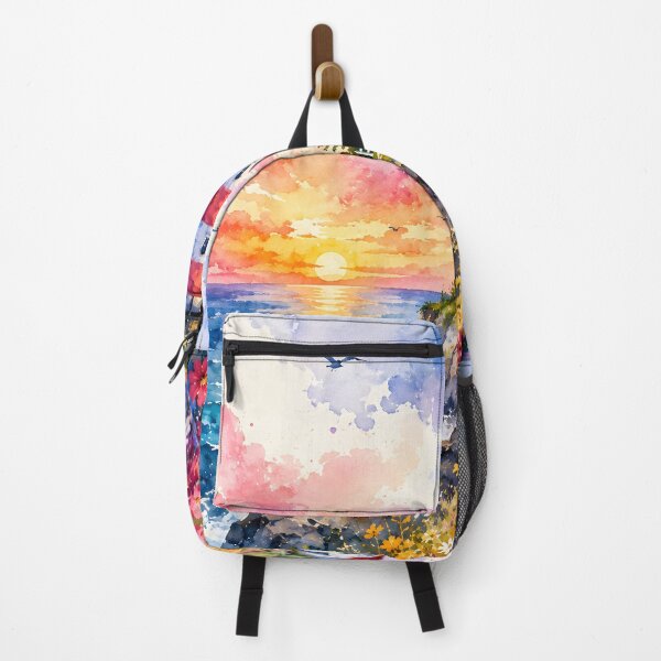 Item preview, Watercolor Coastal Lighthouse at Sunset designed and sold by trendspatterns.