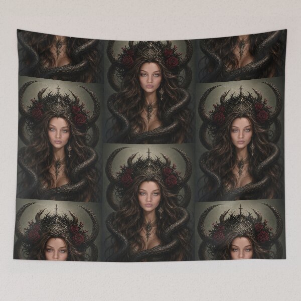 Item preview, Dark Lilith Snake Queen Gothic Fantasy Portrait designed and sold by Moxie-Cat-Universe.