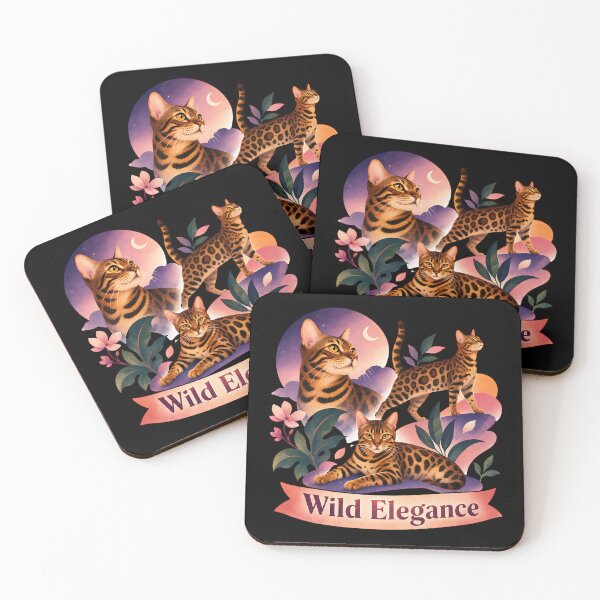 Item preview, Wild Elegance – Aesthetic Bengal Cat Folk Art designed and sold by Bengoer18.