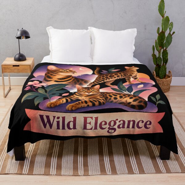 Item preview, Wild Elegance – Aesthetic Bengal Cat Folk Art designed and sold by Bengoer18.