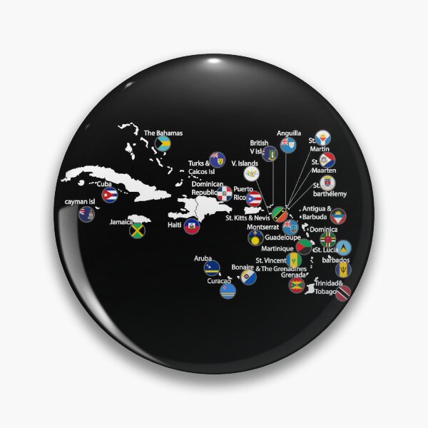 Item preview, Caribbean Islands Map with Flags, Caribbean Countries Geography designed and sold by Flag Outfit.