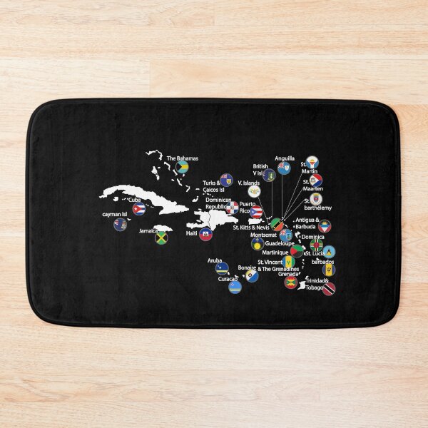 Item preview, Caribbean Islands Map with Flags, Caribbean Countries Geography designed and sold by Flag Outfit.