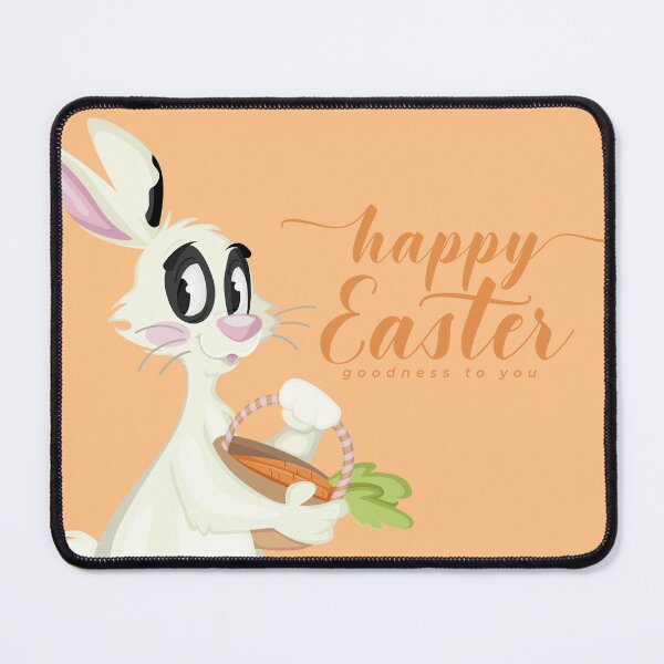 Item preview, Happy Easter Bunny with Carrot Basket Spring Holiday Illustration designed and sold by LudmylArt.