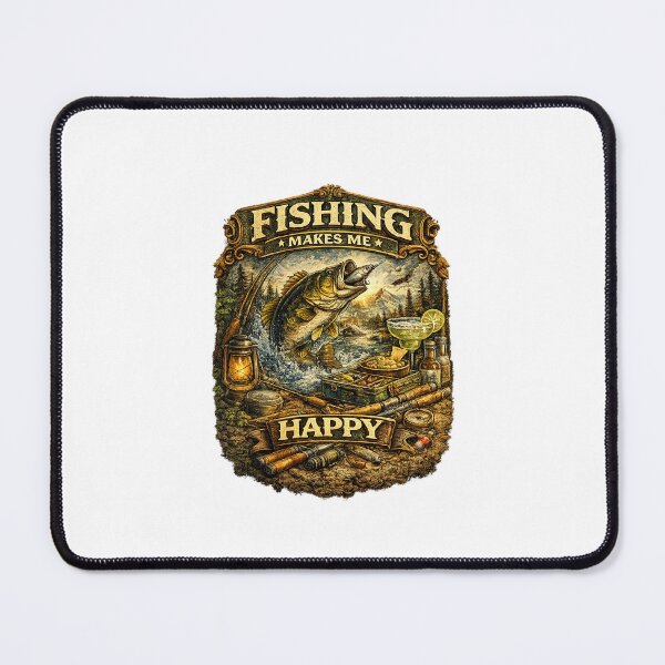 Item preview, Fishing Makes Me Happy - Vintage Bass Fishing designed and sold by lovepower.