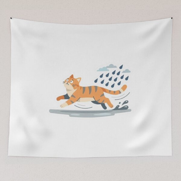 Item preview, Tabby Cat Running in Rain designed and sold by Snurly.