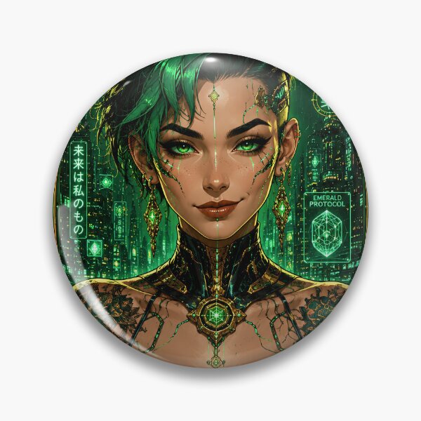 Item preview, Futuristic Cyberpunk Woman Inside Cyber Nouveau Frame designed and sold by BorgSpareParts.