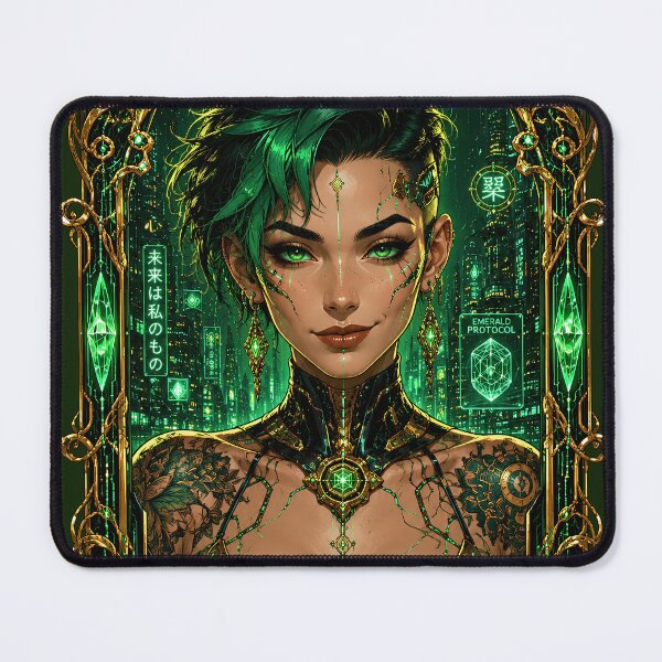 Item preview, Futuristic Cyberpunk Woman Inside Cyber Nouveau Frame designed and sold by BorgSpareParts.