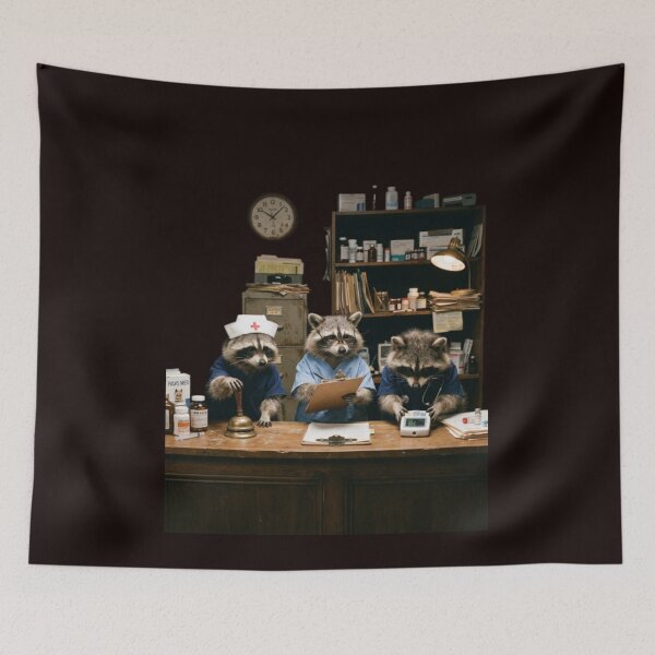 Item preview, Funny Raccoon Nurse Station Feral Graphic Meme RN Nursing designed and sold by w66aboo.