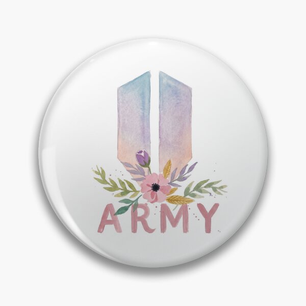 Item preview, BTS Bangtan Boys ARMY Pastel Flower Logo Art Work designed and sold by imsoyoon.