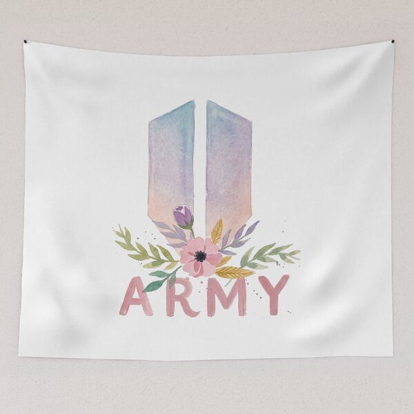 Item preview, BTS Bangtan Boys ARMY Pastel Flower Logo Art Work designed and sold by imsoyoon.