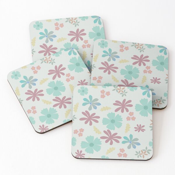 Item preview, Teal Temptation Seamless Floral Pattern | Retro Pastel Flower Repeat  designed and sold by mistywoodstudio.