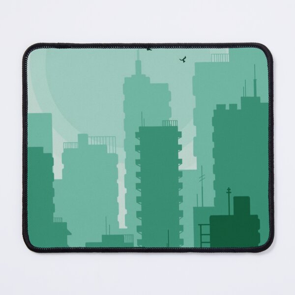 Item preview, Green City Skyline Silhouettes Birds Flying Sun Vector Art designed and sold by LYAN-STORE.