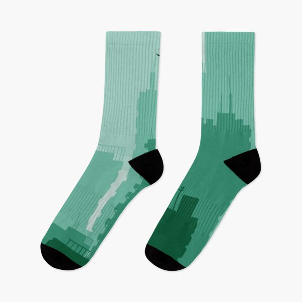 Item preview, Green City Skyline Silhouettes Birds Flying Sun Vector Art designed and sold by LYAN-STORE.