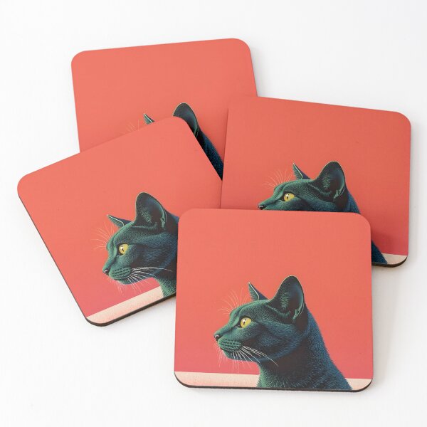 Item preview, Minimalist Black Cat Art – Striking Red Abstract Portrait designed and sold by store52.
