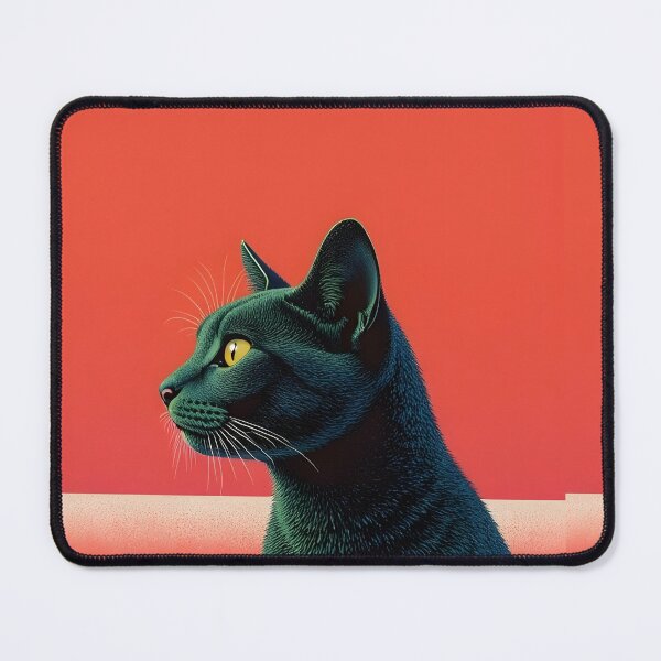 Item preview, Minimalist Black Cat Art – Striking Red Abstract Portrait designed and sold by store52.