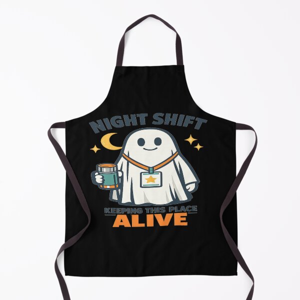 Item preview, Night Shift Worker Ghost Keeping It Alive designed and sold by POD DYNASTY | Original Print On Demand T-Shirt Graphics.