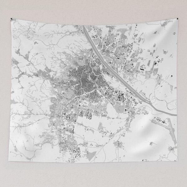 Item preview, Vienna City Map Minimal Black and White Urban Plan Art designed and sold by RafenStein.