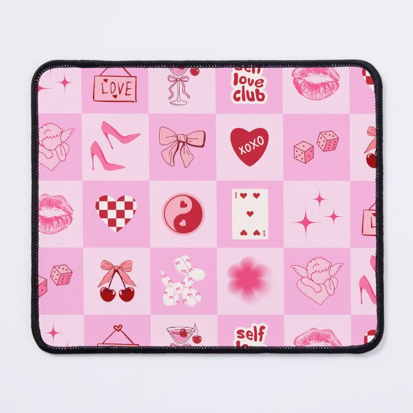 Item preview, Coquette Love Icons Checkerboard Pattern designed and sold by jianina-alondra.