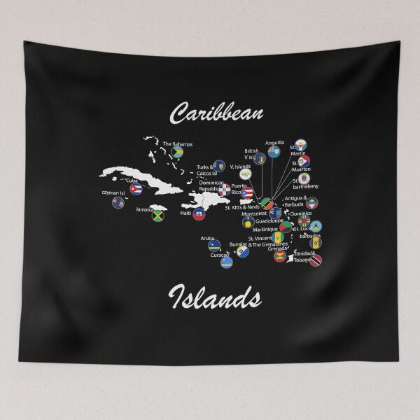 Item preview, Caribbean Islands Map with Flags designed and sold by Flag Outfit.