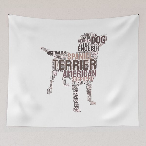 Item preview, Dog Breeds Typography Silhouette Art designed and sold by AyfuDesigns.
