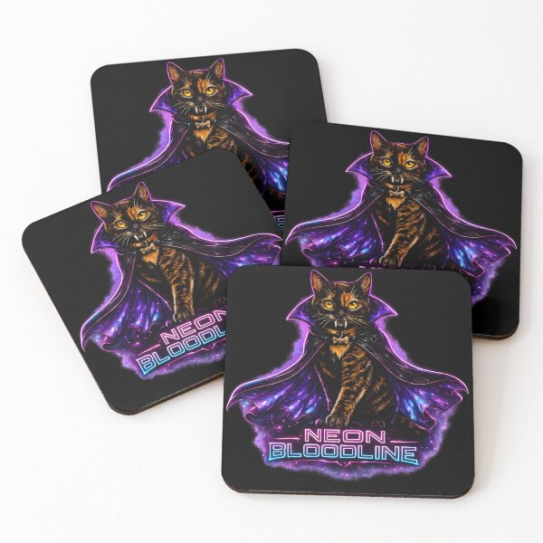 Item preview, Cyberpunk Vampire Cat Neon Bloodline — Tortoiseshell Cat Halloween — Funny Cat Lover Gift designed and sold by Martin's_Design.