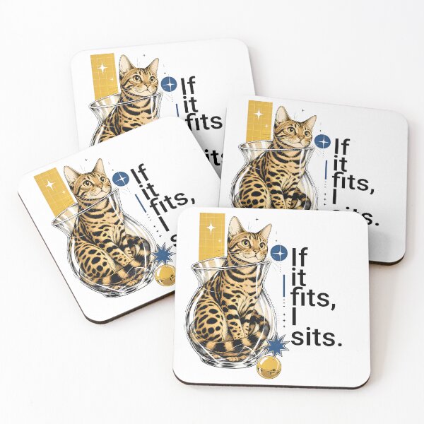 Item preview, If I fit in, I'm in – Bengal cat in a glass vase designed and sold by Bengoer18.