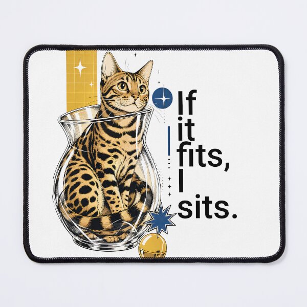 Item preview, If I fit in, I'm in – Bengal cat in a glass vase designed and sold by Bengoer18.