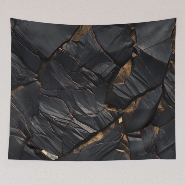 Item preview, Grey and gold foil  metallic tiles Simple minimalist decor pattern designed and sold by Arjun4282.