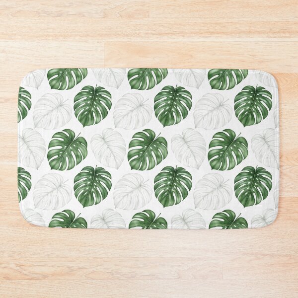 Item preview, Green and White Monstera Leaf Pattern designed and sold by EcologicoolShp.