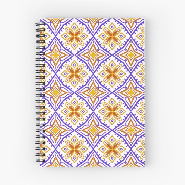 Item preview, Vibrant Mediterranean Floral Tile Seamless Pattern in Purple, Orange and Yellow, Hand Drawn Decorative Ceramic Mosaic Background designed and sold by AjjimaJKM.