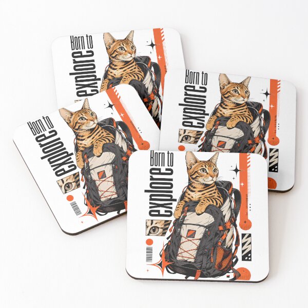 Item preview, Born to Explore – Adventure Bengal Cat in a Backpack designed and sold by Bengoer18.