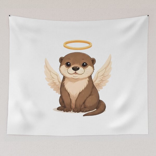 Item preview, Angelic Guardian Otter – Playful Winged Spirit designed and sold by Icareis-Studios.