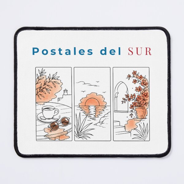 Item preview, Postcards from the South - Andalusian Village with Palm Tree and Sunset, Vintage Stamp designed and sold by TrazoLibreCo7.
