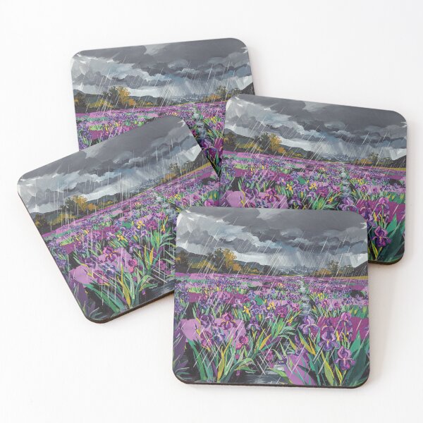Artikelvorschau, Field Of Iris In The Rain entworfen und verkauft von Home Decor Art.
